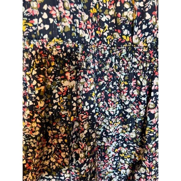 Crown & Ivy Women's XXL Ruffled Sleave Tiered Mini Dress Navy Microfloral Spring - Picture 10 of 14